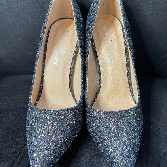 Black Multi Color Sequence Heels - Picture 2 of 4